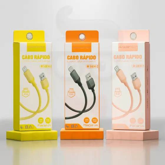 Cabo Lightning Reforçado com USB Rapido Carregamento e Dados para iPhone.