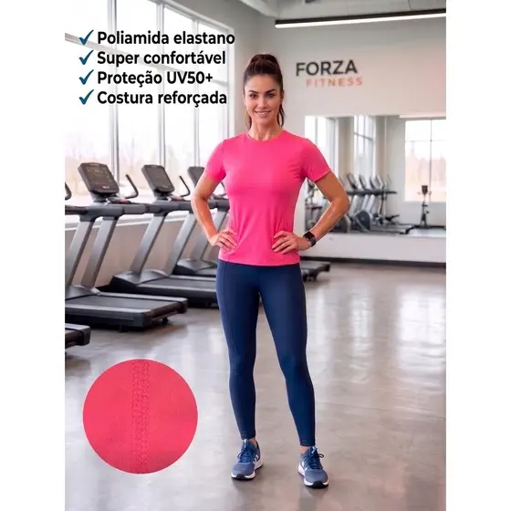 CAMISETA UV50+ BABY LOOK ACADEMIA POLIAMIDA ELASTANO