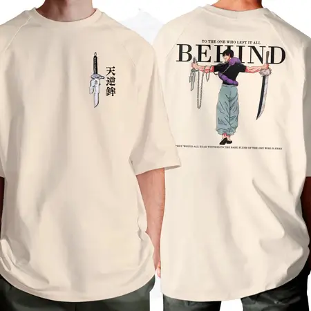 Camisa Masculina Behind Anime Toji 100% Algodão Estilo Unissex Estampada Casual Confortável Verão