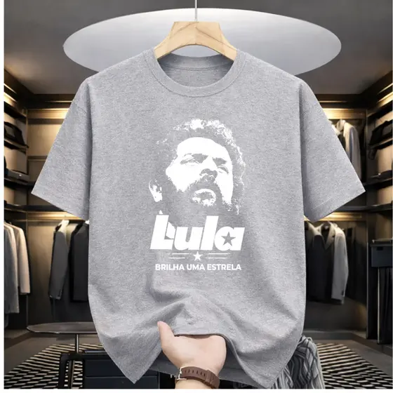 Camiseta Masculino Lula Algodão Manga Curta Estampa Casual Fio 30.1 Leve e Confortável