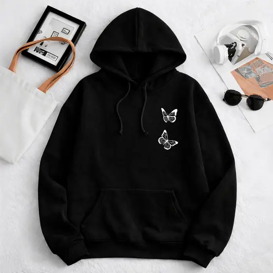 Moletom Canguru Feminino Flanelado Inverno Capuz Ajustável Reforçado Encorpado Conforto Casual