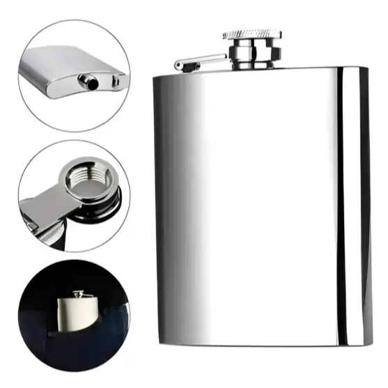 Cantil Inox de Bolso 255ml Hermético | Portátil e Moderno