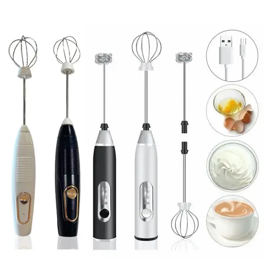 Batedor Misturador Mixer Elétrico para Bebidas Leite Café Clara de Ovo 2 em 1