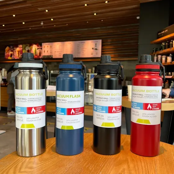 Garrafa Térmica Garrafa Espacial Quente & Frio Com Isolamento De Inox Grande Capacidade 800ML