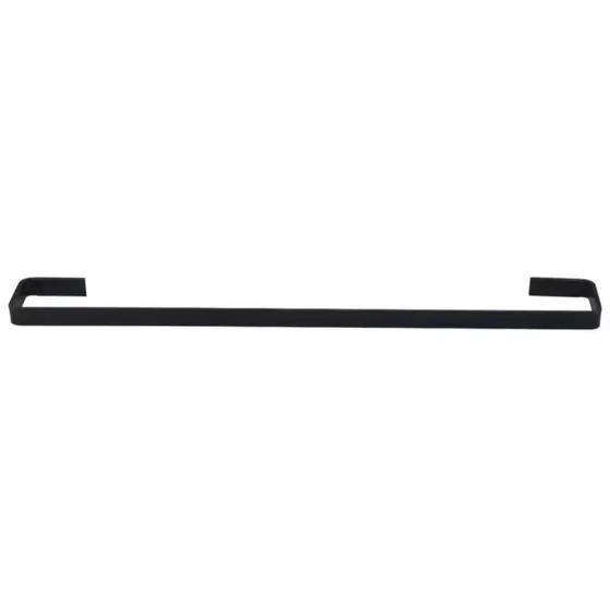 Porta Toalha De Banho Reto Preto Fosco Fino