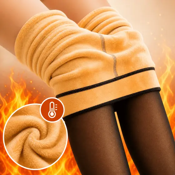 Meia-Calça Térmica Peluciada Efeito Translúcido Feminina Quente e Confortável 220g