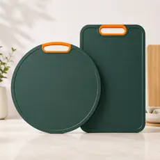 Kit Tábuas de Corte Redonda e Retangular Cozinha Multiuso Resistente