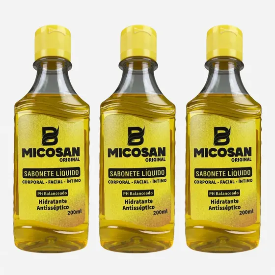 Kit 3 Unidades Micosan Sabonete Líquido - Hidratante, Antisséptico e PH Balanceado para Todo o Corpo