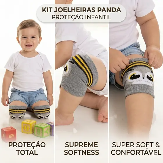Joelheira Bebê Ajustável Antiderrapante Proteção Infantil