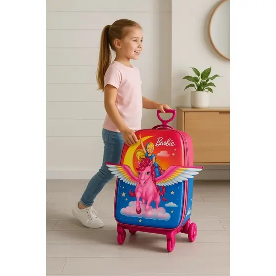 Mala Infantil Personagem Rosa Bolsa Rodinha Viagem Bagagem Mochila Criança Achadinhos