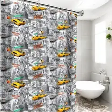 Cortina Box Banheiro Impermeável Divisória Ganchos Pendurar Banho Decoração Casa Achadinhos