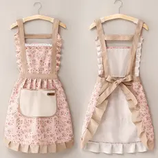 Avental De Princesa Em Renda Floral Com Um Bolso Para Toalhas De Mão À Prova D'água E Resistente Ao Oleo ANJIN