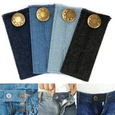 4pçs Extensor De Cintura Com Botão De Metal Para Calças Jeans Saia ANJIN