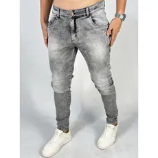 Calça Jeans Masculina Skinny Slim Estonada Cinza