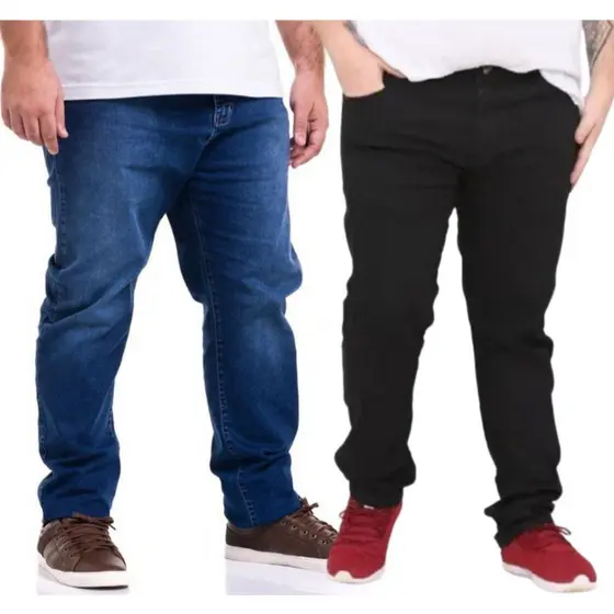 Kit Calças Jeans Plus Size Masculinas Conforto e Elegancia