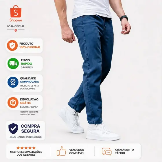 Calça Jeans Masculina Skinny PREMIUM COM LYCRA ELASTANO