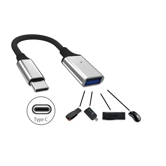 Cabo Adaptador OTG USB para Tipo C Mouse Teclado Pendrive 3.0 Produto Em Alumínio