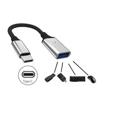 Cabo Adaptador OTG USB para Tipo C Mouse Teclado Pendrive 3.0 Produto Em Alumínio