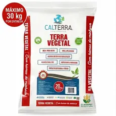 Terra Vegetal adubada com Húmus de Minhoca 20kg - Calterra (MÁX 30KG POR COMPRA)