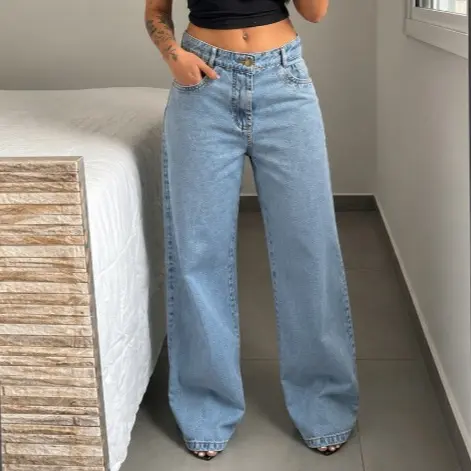 Calça Jeans Wide Leg Feminina Elegante E Perfeita Para Todas As Ocasiões