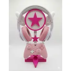 Suporte Headset Gamer  Rosa/Branco com Base p/ Celular ou Controle - Escolha a Sua!