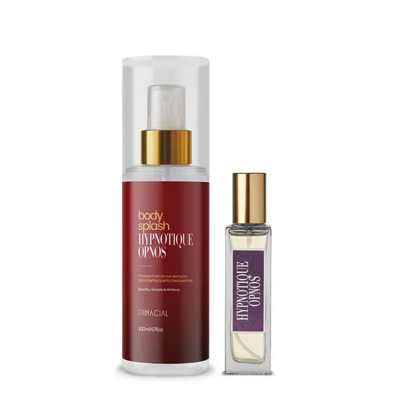 Kit Perfume 30ml + Body Splash 200ml HYPNOTIQUE OPNOS by Primacial - Fragrância Oriental com Notas de Damasco