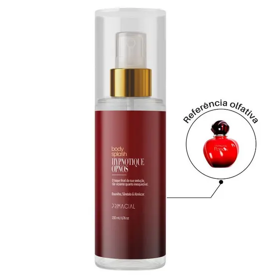BODY SPLASH FEMININO HYPNOTIQUE OPNOS 200ML - PRIMACIAL PERFUME ABAUNILHADO E FLORAL
