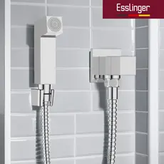 Kit Ducha Higiênica Quadrada com Registro Metal e Mangueira Flexível 1/2 Banheiro