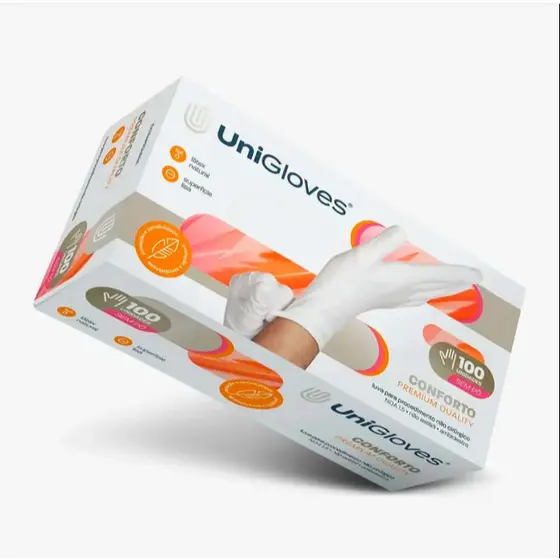 Luva De Procedimento Sem Pó Quality Premium Com 100 Unidades UniGloves