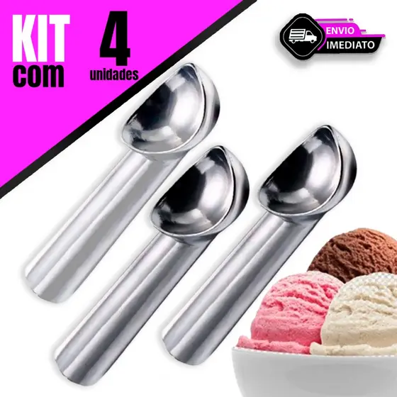 Kit 4 Pegador de Sorvete – Sirva Bolas Perfeitas com Facilidade!