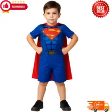 Fantasia Infantil Super Homem Com Máscara Macacão- Envio Rapido