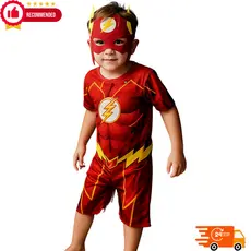 Fantasia Infantil Flash Com Máscara The Flash Envio Imediato