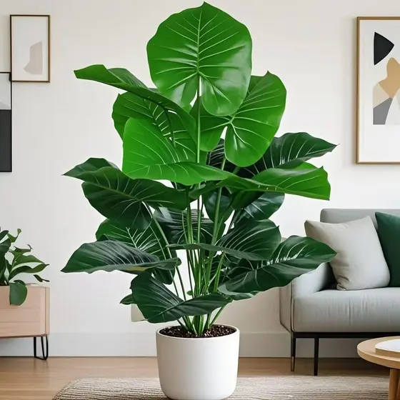 Grande planta artificial Costela de Adão 115 cm, 18 folhas decorativas Tamanho da folha 25*27,5 cm