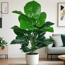 Grande planta artificial Costela de Adão 115 cm, 18 folhas decorativas Tamanho da folha 25*27,5 cm