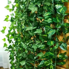 24/48/72 Metros Hera Verde Planta Artificial Trepadeira Ramas Folhagem Pendente