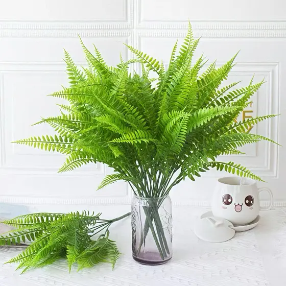 Buquês Samambaia Arbusto Artificial Folhagem Decoração Realista