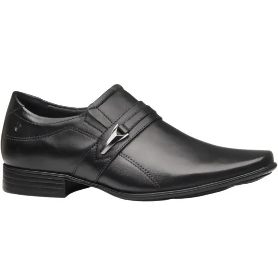 Sapato Social Masculino Pegada de  Couro sem Cadarço com Detalha Ref:.124608-04