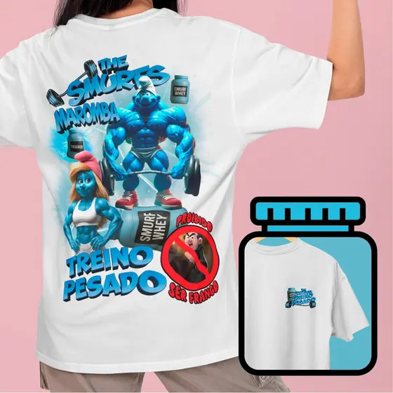 Camisa De treino Smurf Maromba Treino Pesado Camiseta Look Academia Busão unissex Algodão Premium