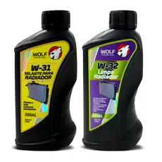 Limpa Radiador Orgânico Remove Óleos Ferrugens + Selante Radiador Veda Elimina Vazamentos Wolf 500ml