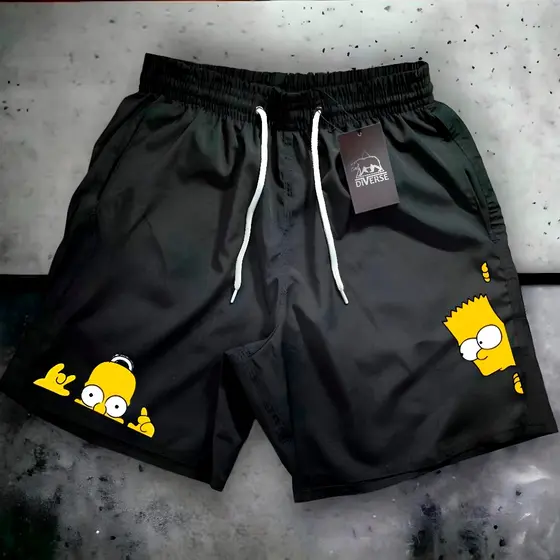 Bermuda Short Masculino Personagem -Design Esportivo para Academia, Skate, Corrida
