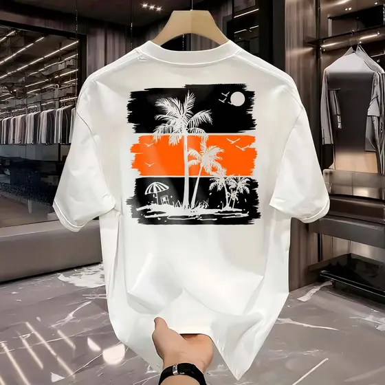 Camiseta Masculina T-Shirt Paisagem Camisa Manfinity 100% Algodão
