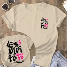 Camiseta Feminina Blusa  ESPIRITO SANTO A CASA É SUA Camisa Manfinity 100% algodão Street Wear