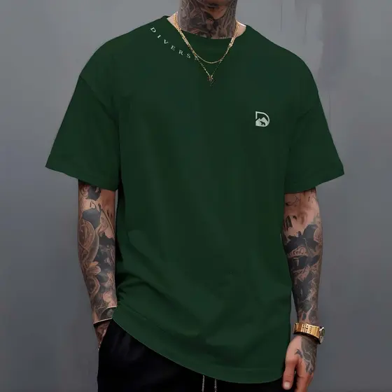 Camiseta T-Shirt Masculina Diverse Gola Camiseta Manfinity 100% Algodão Plus Size