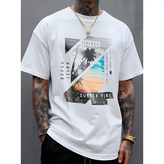 T-Shirt Masculina Camiseta Diverse Surf Camisa Manfinity 100% Algodão Street Wear