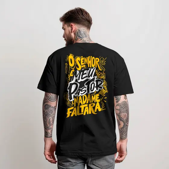 Camiseta Masculina Nada Me Faltara Camisa T-Shirt Manfinity Street Wear 100% Algodão