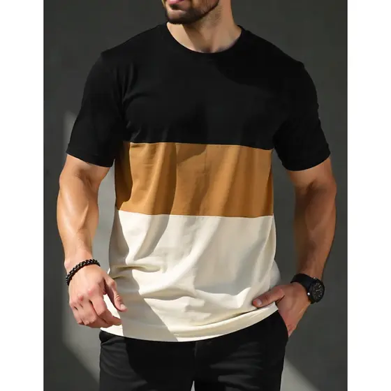 Camiseta Masculina Tricolor 100% Algodão Street Wear Plus Size