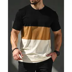 Camiseta Masculina Tricolor 100% Algodão Street Wear Plus Size