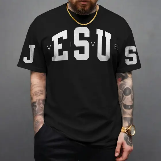 Camiseta Street Wear Jesus Vive Manfinity Camisa 100% Algodão