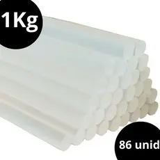 Bastão Cola Quente Refil Transparente Fina 7mm 30cm pacote 1kg