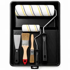 Kit Pintura Completo 6 Peças com Rolo, Bandeja, Trincha, Pincel e Espátula